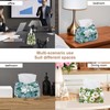 2 Pack Tissue Box Cover Holder, White Gardenia Rectangle Leather