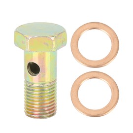 X AUTOHAUX Hollow Bolts Metric Thread Brake Adjustment Adapter with 2 Pieces M12 Washers M12 x 1.25mm