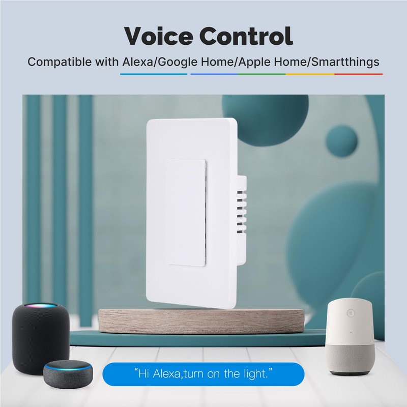 Swokely Matter WiFi Smart Light Switches, Netural Wire Required, 2.4GHz