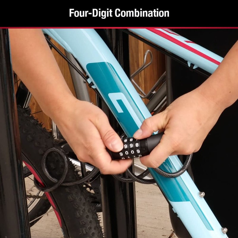 Master Lock Black Set Your Own Combination Bike Lock, Metal