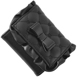 SecretDoor Trifold Wallet, Mini Wallet, Small, Card, Box Coin, Bill Holder, Ribbon, One Color, Heart, Quilting, Allover Pattern, Ruffle, Black