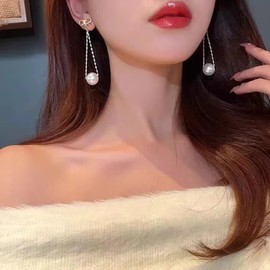 Christmas Earrings for Women Pearl Bow Earrings Rhinestone Pearl Dangle Earrings Gold Bow Drop Earrings Trendy Christmas Earrings Xmas Earrings Christmas Jewelry Costume Accessories
