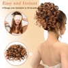 RUWISS Chignon Finto per Capelli Afro, Nero Naturale Chignon Riccio