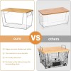 2 Pack Bamboo Lid Large Capacity Clear Storage Bins Pantry