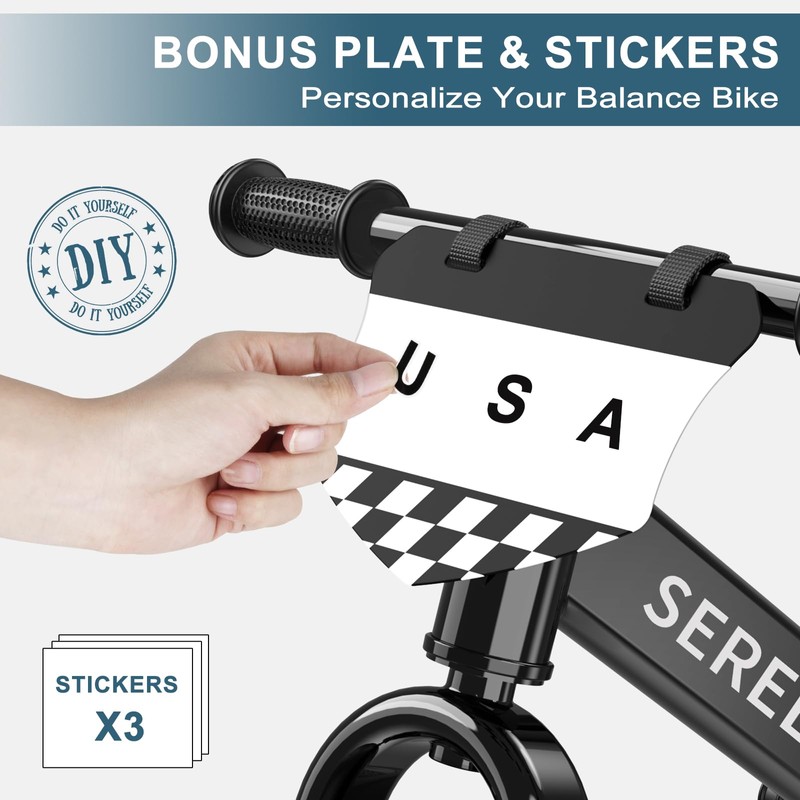 SEREED SEREED 12 Inch Toddler Balance Bike, No Pedal Bicycle