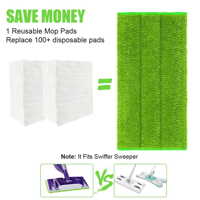 Vicloon Mop Pads for Flash Powermop, 6 PCS Microfiber Mop