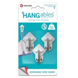 VELCRO Brand - HANGables Removable Wire Utility Hook - 9 x Hooks - Holds 500g per Hook - Perfect for Keys, Ultility Items & Other Lightweight Items.