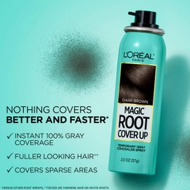 L'Oreal Paris Magic Root Cover Up Gray Concealer Spray Black 2 oz.(Packaging May Vary)