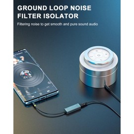 Duttek Ground Loop Noise Isolator, Auido Noise Filter Eliminator with 3.5mm Jack Audio Cable for Car Audio System/Home Stero System