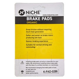 NICHE Brake Pad Set for Kawasaki Ninja ZX6R ZX12R ZX9R Suzuki Hayabusa 59302-33860 Front Organic 2 Pack