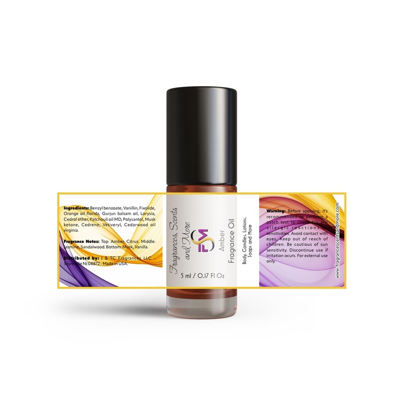 Amber Fragrance Oil - 0.17 Fl Oz Glass Roll On
