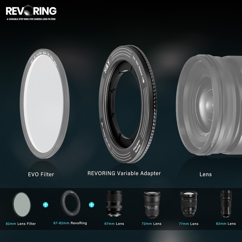 H&Y Step Up Rings for Filters Adapter Variable Step Up