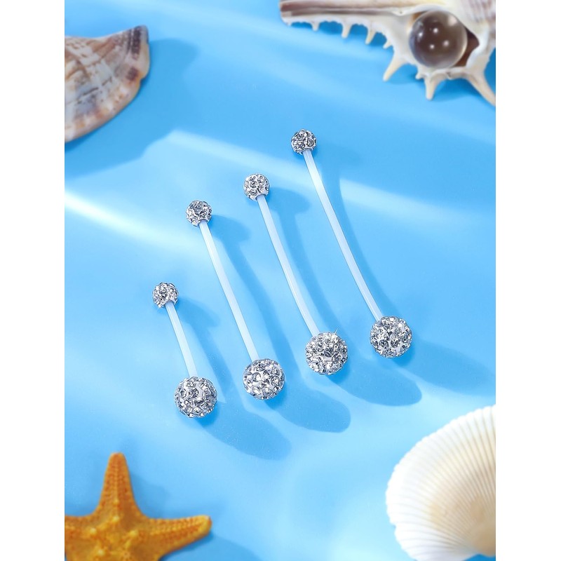 Hoeudjo Pregnancy Belly Rings Maternity Belly Button Rings Plastic Long