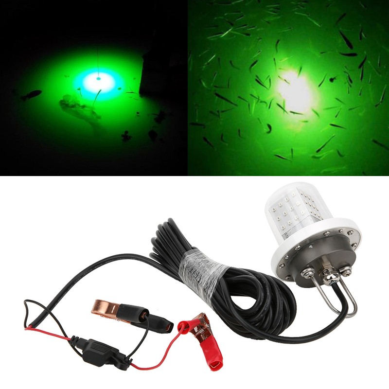 30W LED Underwater Fishing Light 18000lm Green Submersible Fish Attracting