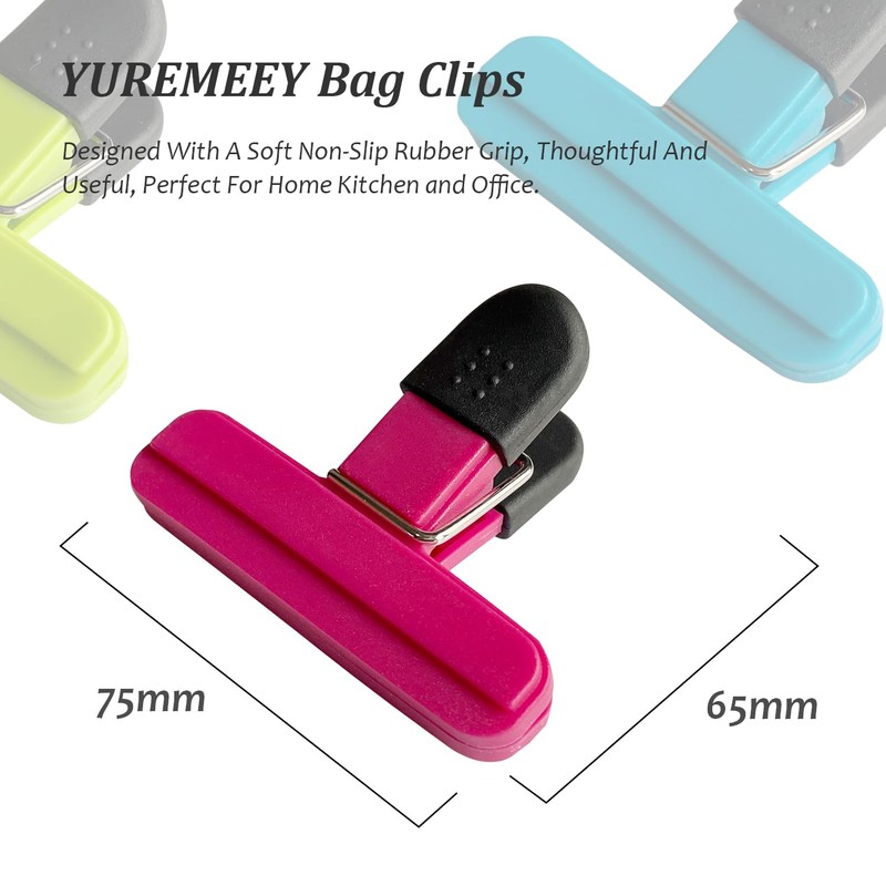YUREMEEY Sealing Clips, 9 Pieces Colour Bag Clips, Plastic Sealing
