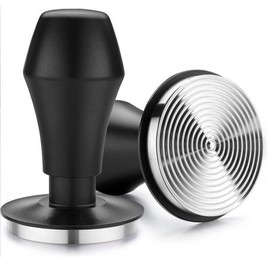 Coffee powder press stainless steel coffee press elastic constant pressure powder hammer stainless steel base 53MM 58MM black - Colour: 58mm