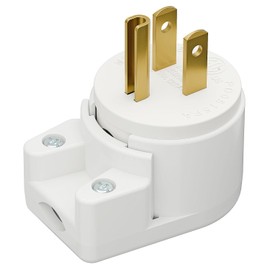 Plugrand 12-Direction Adjustable Nema 5-15P Right Angle Plug - 15A, 125V, White, ETL Verified