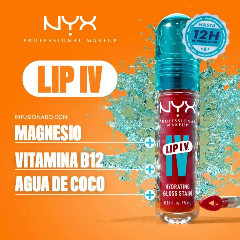 NYX PMU Lip IV, Tinta de Labios Hidratante, Efecto Gloss
