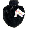 Heart Shaped Hot Water Bottle & Plush Cover 800ml Black