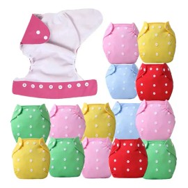 Set De 15 Pañales Ecológicos De Tela Reutilizables Ajustable