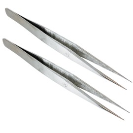 JEWEL TOOL 4-1/2 Inch Non-Magnetic Tweezers | Pointy, Thin Tips - Variety 3C | Great for Electronics Work on Delicate & Small Parts, Jewelry Making