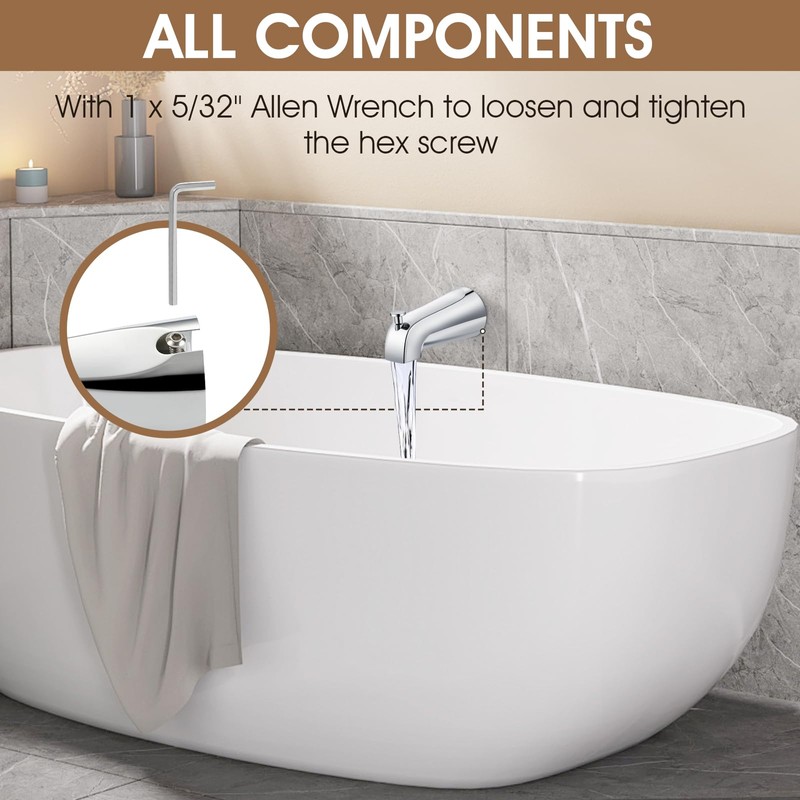Tub Spout with Diverter,Easy to Install Bathtub Faucet，American Standard Tub