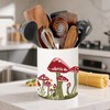 BOXJINCO Mushroom Kitchen Decor, Ceramic Utensil Holder Bee Decor, 6.5
