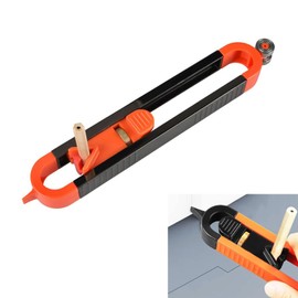 Contour Gauge, Measurement Irregular Shape Gauge, Adjustable Profile Gauge, Contour Gauge with Lock, Irregular Contour Copy Tool for Carpeting, Carpet Cutting, Orange