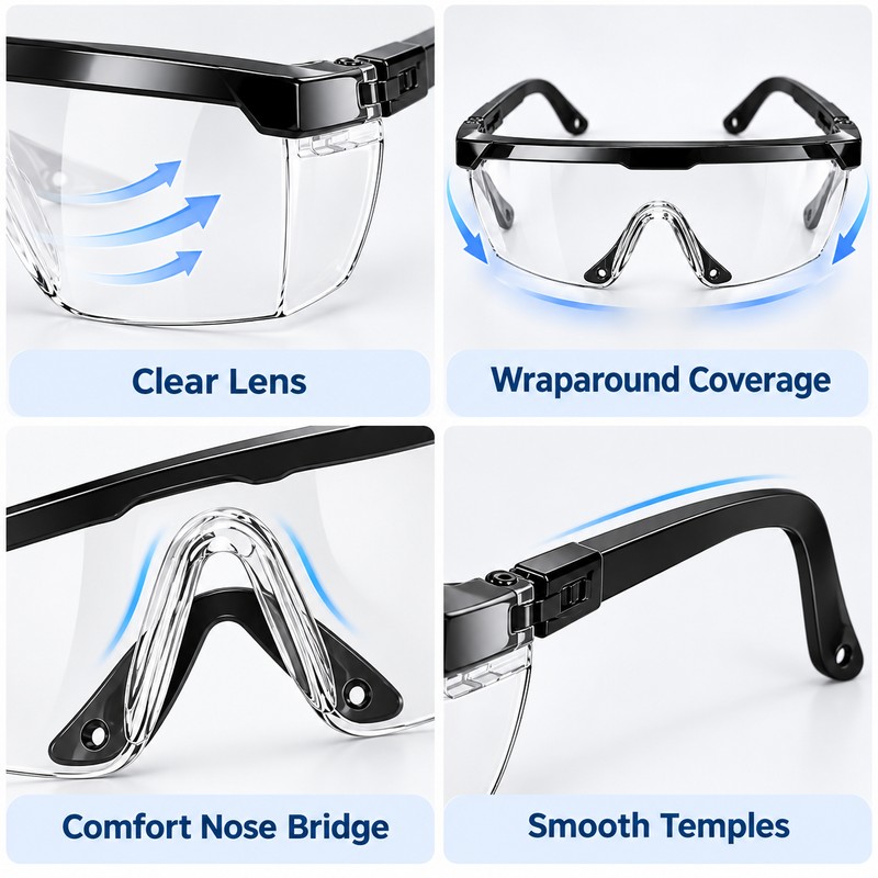 Protective Safety Glasses for Work & Cycling – Anti-Splash, Windproof
