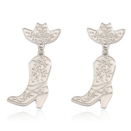 Western Earrings for Women Cowboy Boot Earrings Gold Cowgirl Boots Dangle Drop Earrings Western Cowboy Boot Earrings Simple Cowgirl Earrings for Women Jewelry