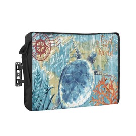 Outdoor TV Cover - Marine Life Sea Turtle Waterproof and Weatherproof 40"-43" LCD Movable Shield TV Display Screen Protector Outside Television Covers