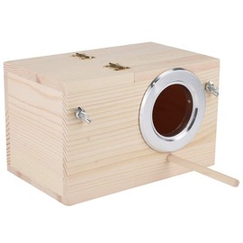 Parakeet Nesting Box, 4.7 x 4.7 x 7.7 in Wooden Bird House Breeding Box Wood Bird Cage House Parrots Mating Box Outdoor Garden Decoration Accessories