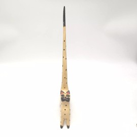 Bali Wood Vintage Bali Wood Long Tail Cat 15" x 6" Hand Carved & Painted Figurine #1. New