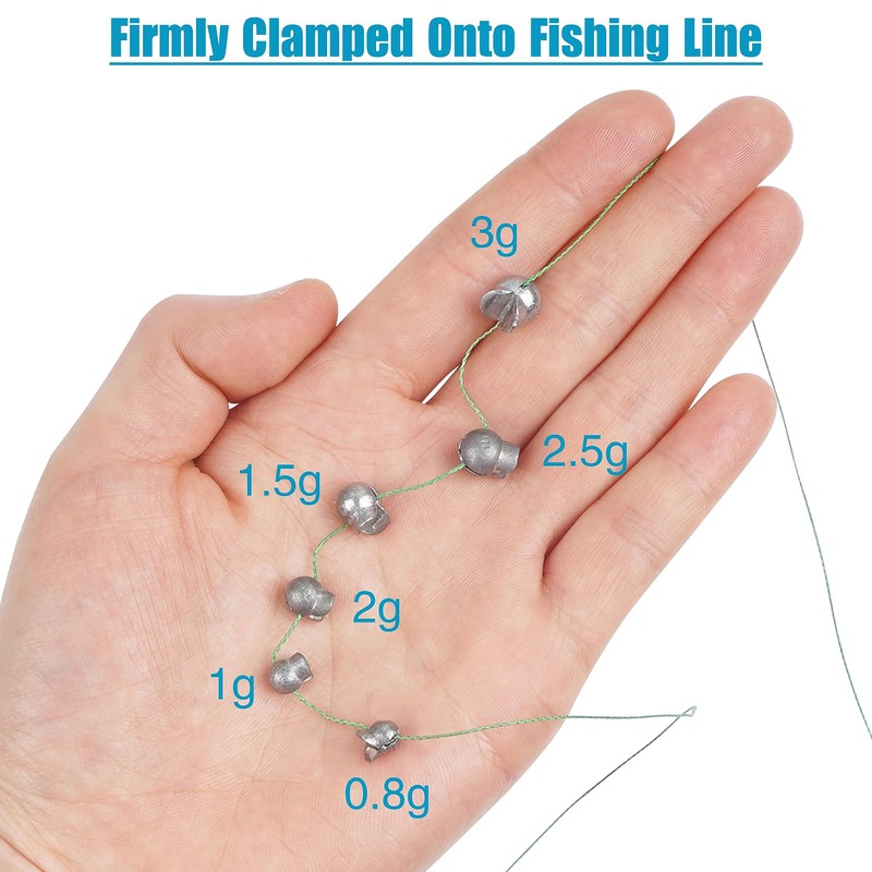 Split Shot Fishing Weights Sinkers,120pcs Removable Round Split Shot Sinkers