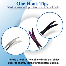 3 Pcs North Bend Suture Stitch Scissors Set With Curved Blades and Crescent Delicate Hook Tips 4.5" Multifunction Stainless Steel Shears in Black, Silver & Multicolor