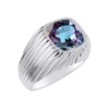 Rylos Men's Ring - Gorgeous 12MM Alexandrite in Solid Sterling