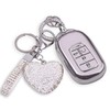 Meruns For Honda key fob cover with Diamond Bling Keychain,