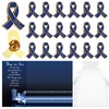 20 Sets Blue Ribbon Metal Pins Memorial Ribbon Pins Badge
