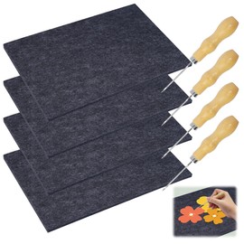 PetGlimmer Set of 4 Pricking Needles, Felt Pads, 20 x 30 x 0.9 cm, Pricking Felt Pads with 4 x Needles, Wooden Needle, Tingling Art Kit, Prikeling Needles for Creative Craft Projects