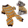 Striped Dog Pajamas Soft Stretchy Warm 4 Legged Puppy Jumpsuit