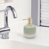 Asashizen Ceramic Soap Dispenser, Green and White, Two Tone Splicing