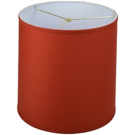 FenchelShades.com 14" Top Diameter x 15" Bottom Diameter x 15" Height Fabric Drum Lampshade Spider Hardware (Linen Paprika)