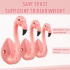 Yaocom 6 Pcs Cast Iron Flamingo Wall Hook Pink for