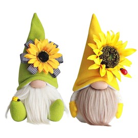 ENLACE Spring Sunflower Bee Gnome, Handmade Filled Faceless Doll Gnome Decorations Spring Decoration, Sunflower Decoration for Home, Farmhouse, Kitchen Decor, Pack of 2
