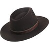 Harrys-Collection Rollable Hat with Wide Brim Brown Fabric Ribbon in
