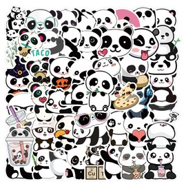 LYunMu 50 Pieces Panda Stickers,Cool Funny DIY Panda Sticker,Cute Animal Stickers Decals for Computer,Luggage,Guitar,Bottle,Refrigerator, Phone,Laptop Party Supplies