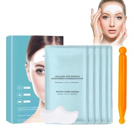 Wrinkle Plasters Pack of 10 Anti Wrinkle Plasters Forehead Wrinkle Smoothing Hydrolysed Collagen Forehead Wrinkle Patches Anti Wrinkle Forehead Pad (with 1 Massage Stick)