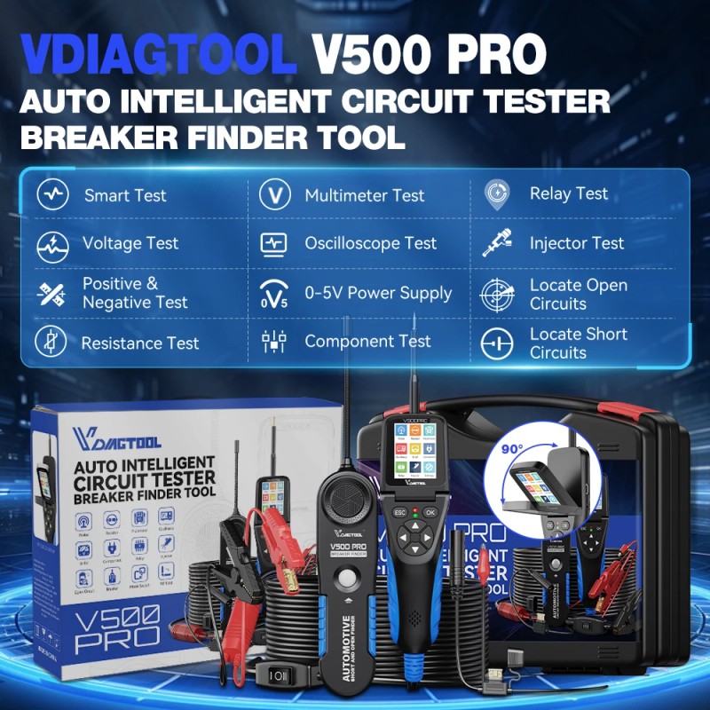 12V 24V Car Circuit Tester, VDIAGTOOL V500Pro Automotive Open Wire