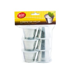 Tablecraft 2.5 oz Dipping Cups with Lids, 2.5-Ounce , 6 Pack, Silver
