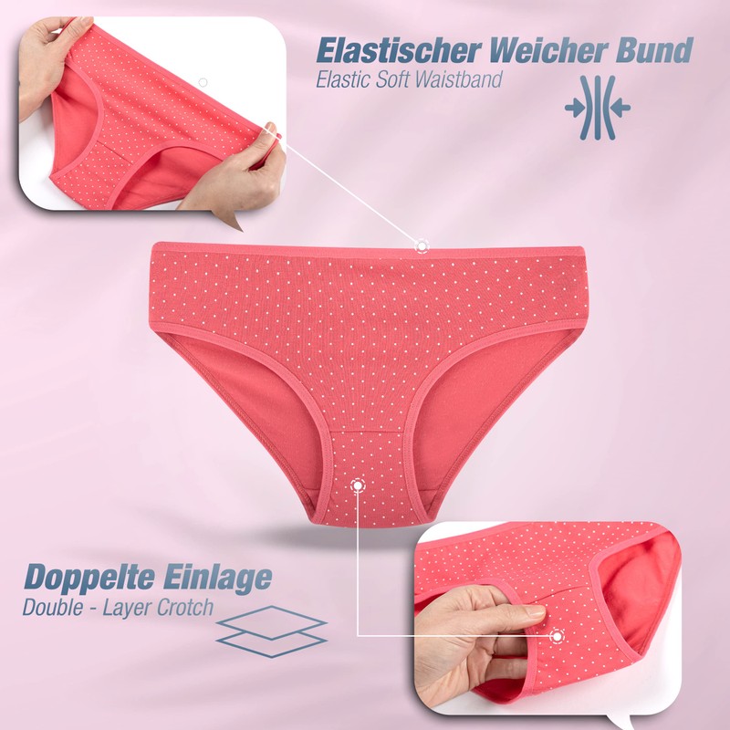 LOREZA ® Pack of 10 Girls' Cotton Briefs Various Designs